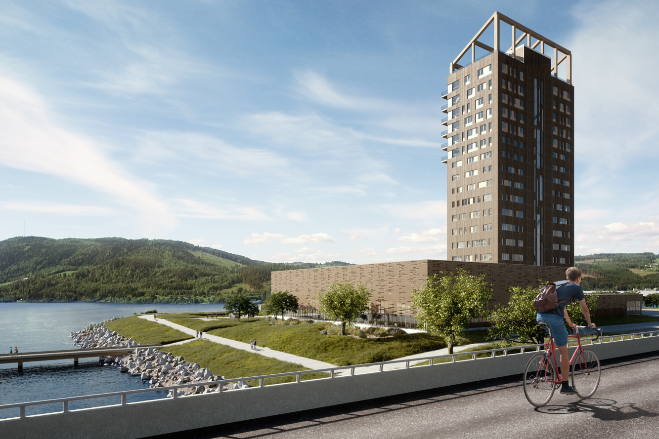 Vi bygger ett nytt världsrekord, ett trähus på mer än 80 meter.