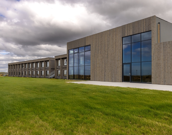 Fasaden av Hotel Loa på Island.