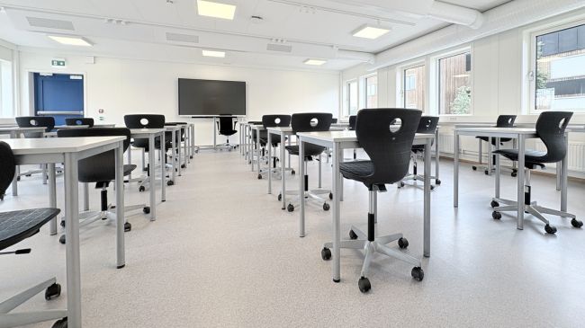 Klasserom ved Solør videregående skole som er bygget av moduler fra Moelven Byggmodul