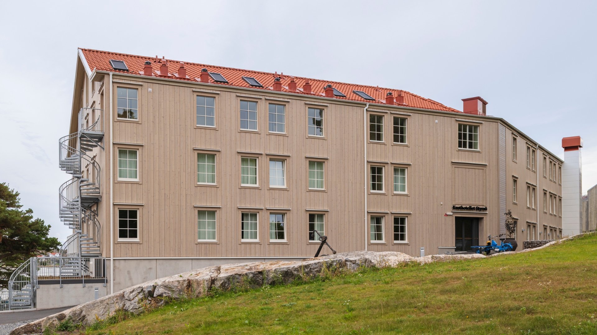 Fasad av ThermoWood BT Pigment Vit