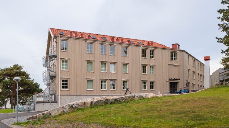 Fasad av ThermoWood BT Pigment Vit