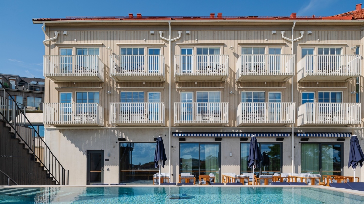 Fasad av ThermoWood BT Pigment Vit