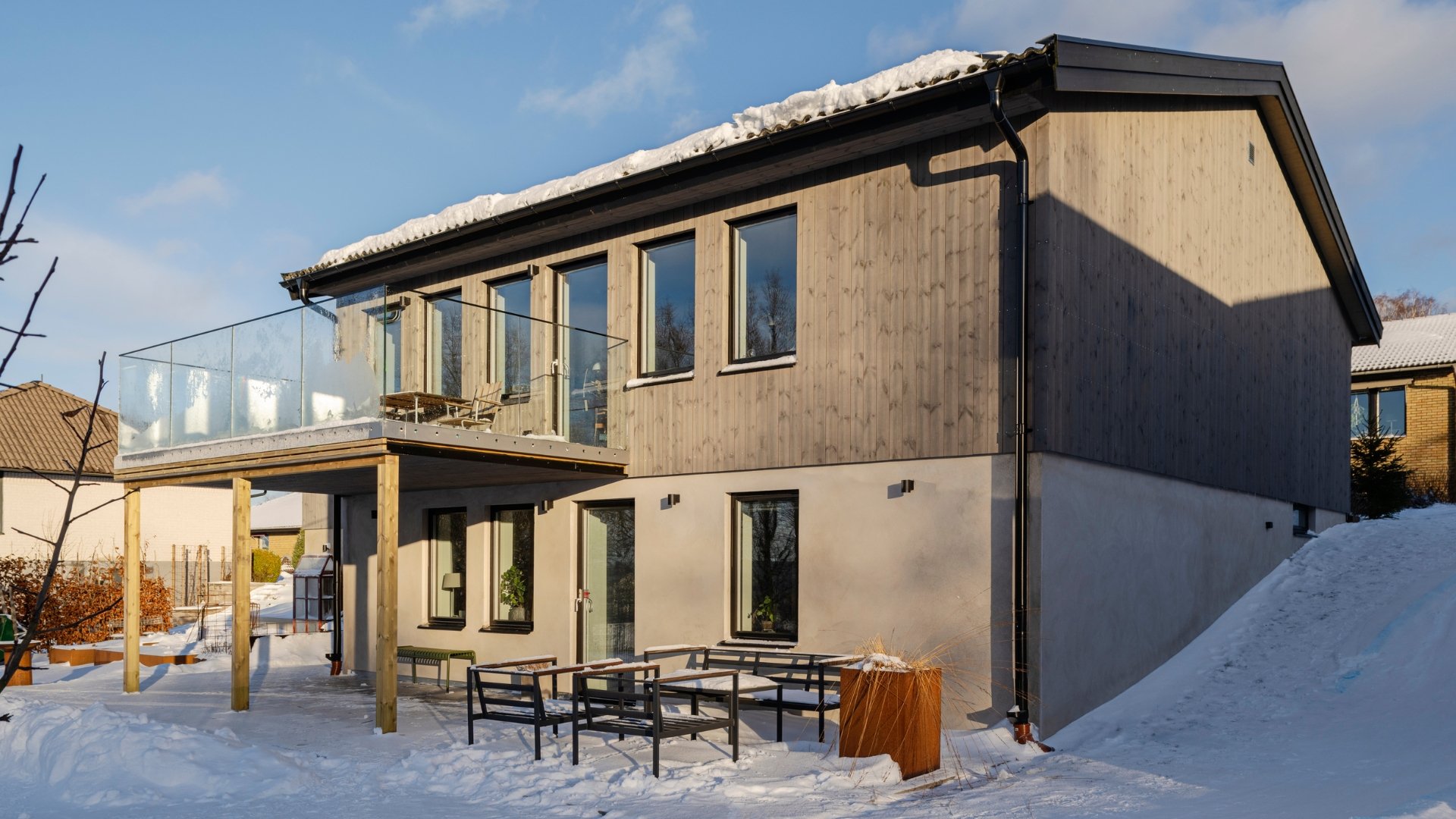 Fasad av Kärnfuru med KulörOlja Patinagrå