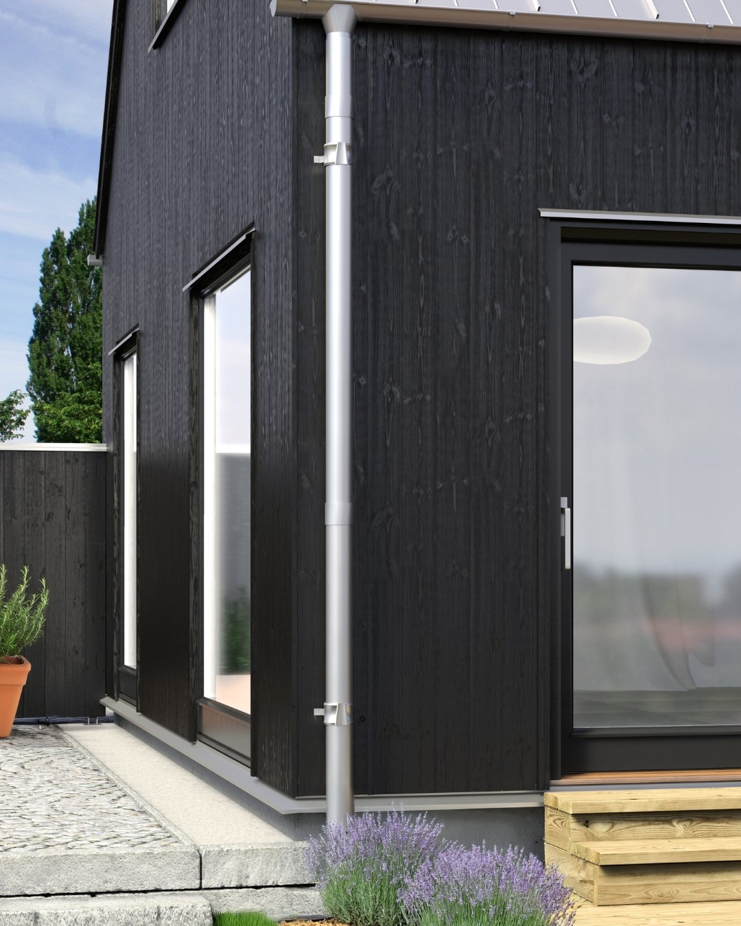 Hörnet på ett svart hus