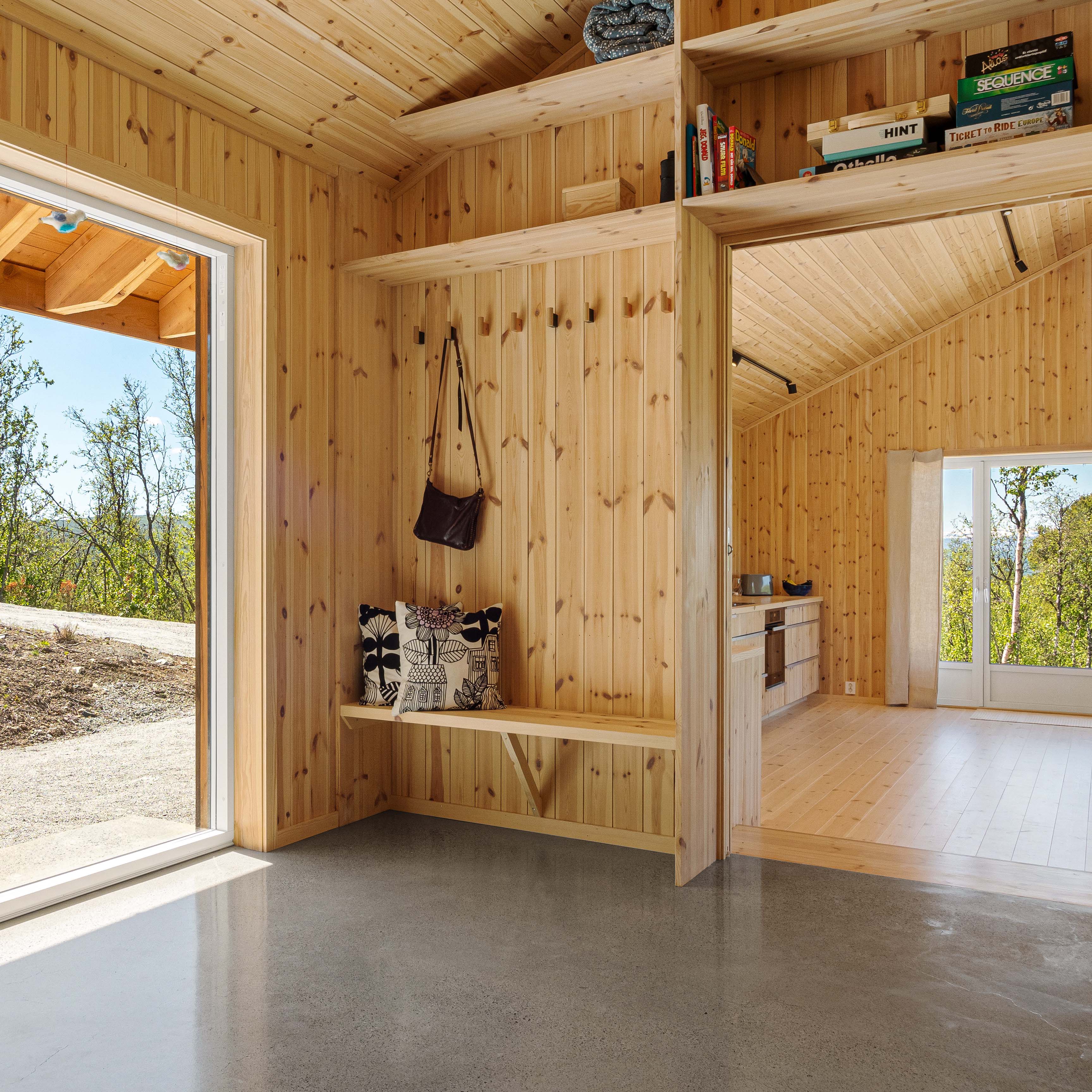 Den store gangen binder sammen allrommet og soveromsdelen