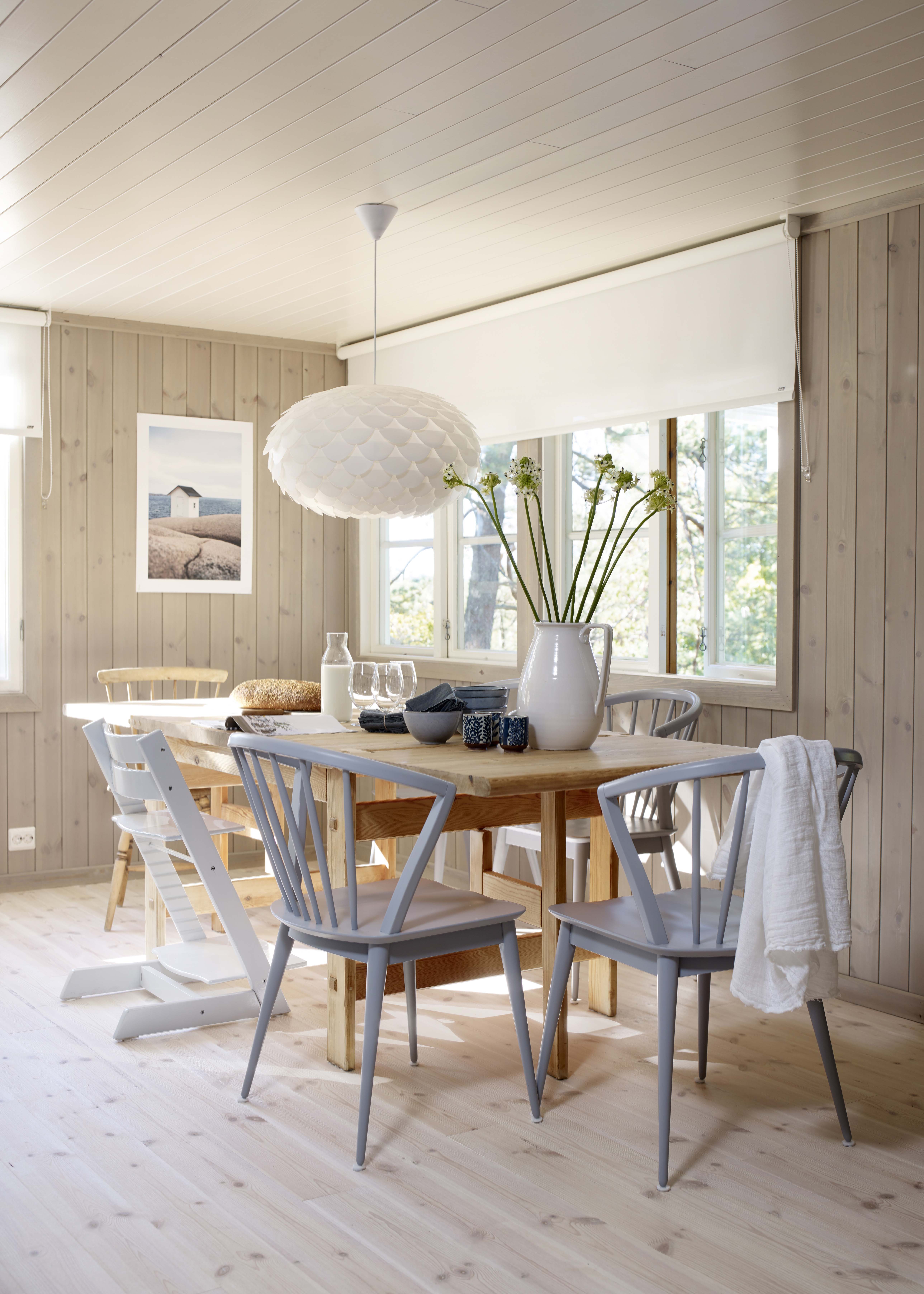 Sprekkpanel beiset Himmelgrå